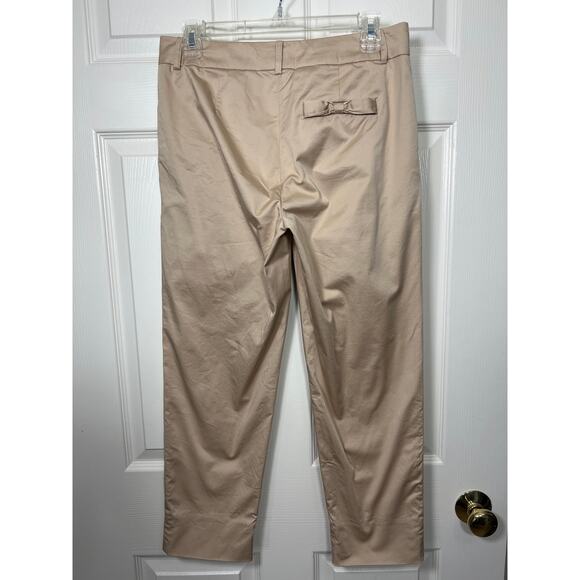Kate Spade NY Tan Cotton Wide Leg Crop Pant Trousers 2 Capsule Old Money - Picture 3 of 7